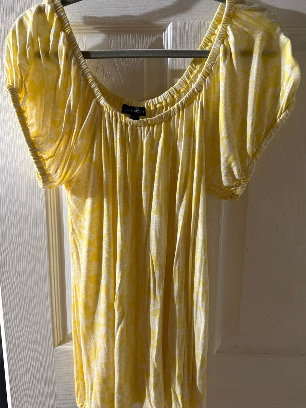 Lane Bryant Yellow Floral Scoop-Neck Peasant Top